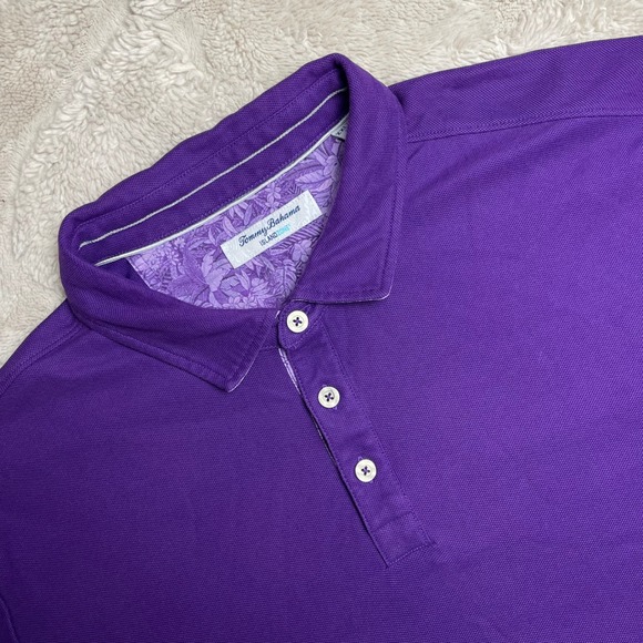 Tommy Bahama Other - Tommy Bahama IslandZone Mens XXL Purple Pique Polo Shirt Short Sleeve Marlin